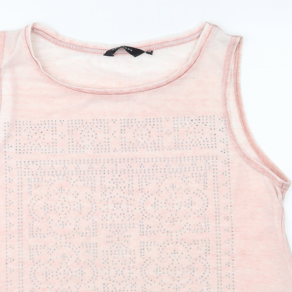 Womens UK Size 10 New Look Pink Basic Tank