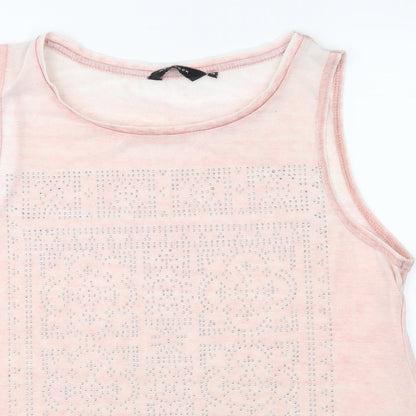 Womens UK Size 10 New Look Pink Basic Tank