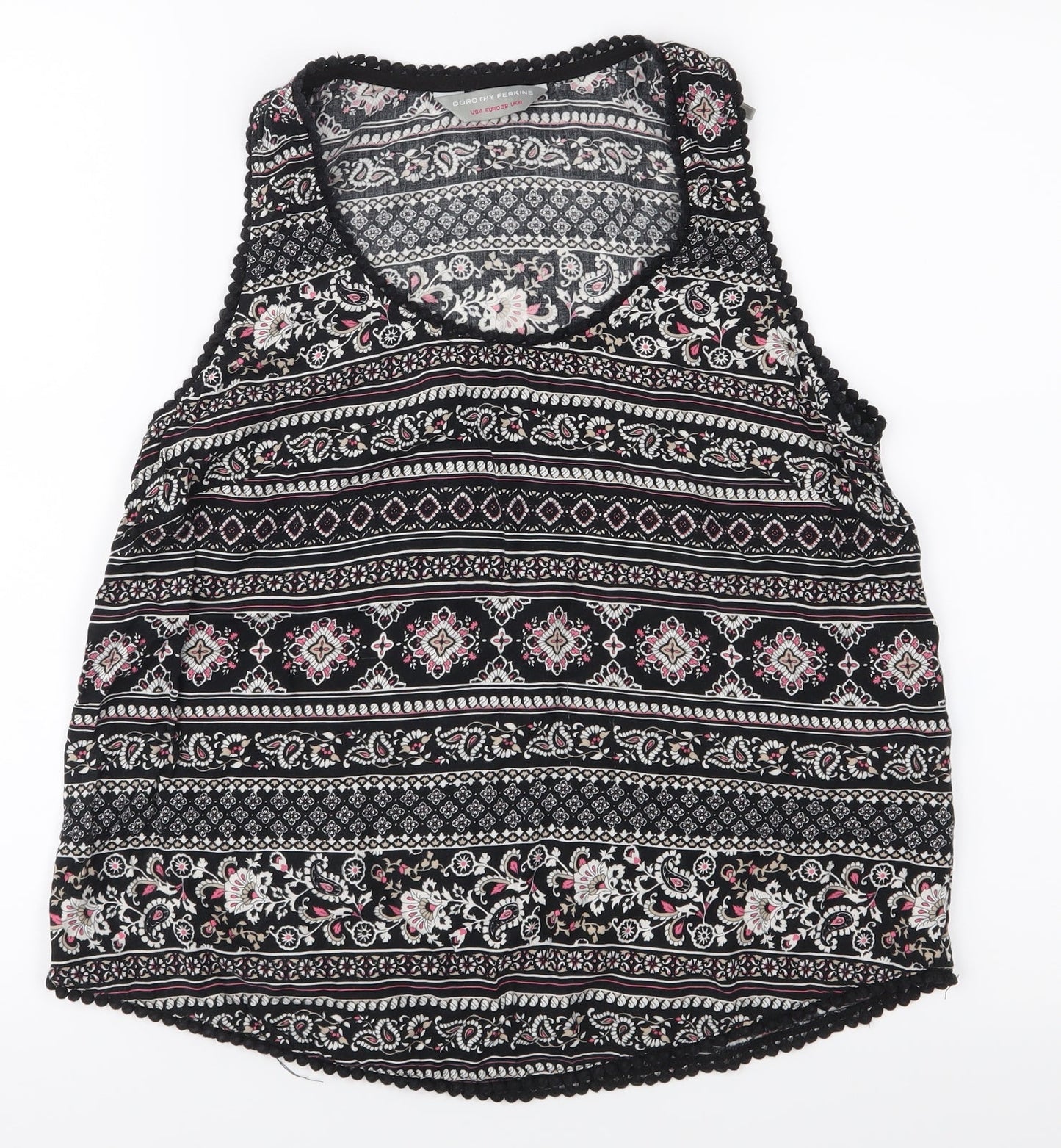 Womens UK Size 8 Dorothy Perkins Black Basic Tank