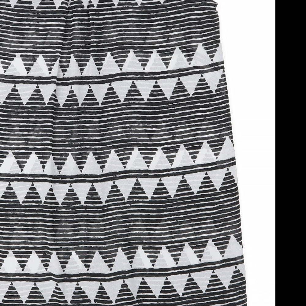 H&M Womens Black Geometric  Basic Blouse Size 36  - See Through