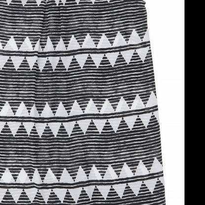 H&M Womens Black Geometric  Basic Blouse Size 36  - See Through