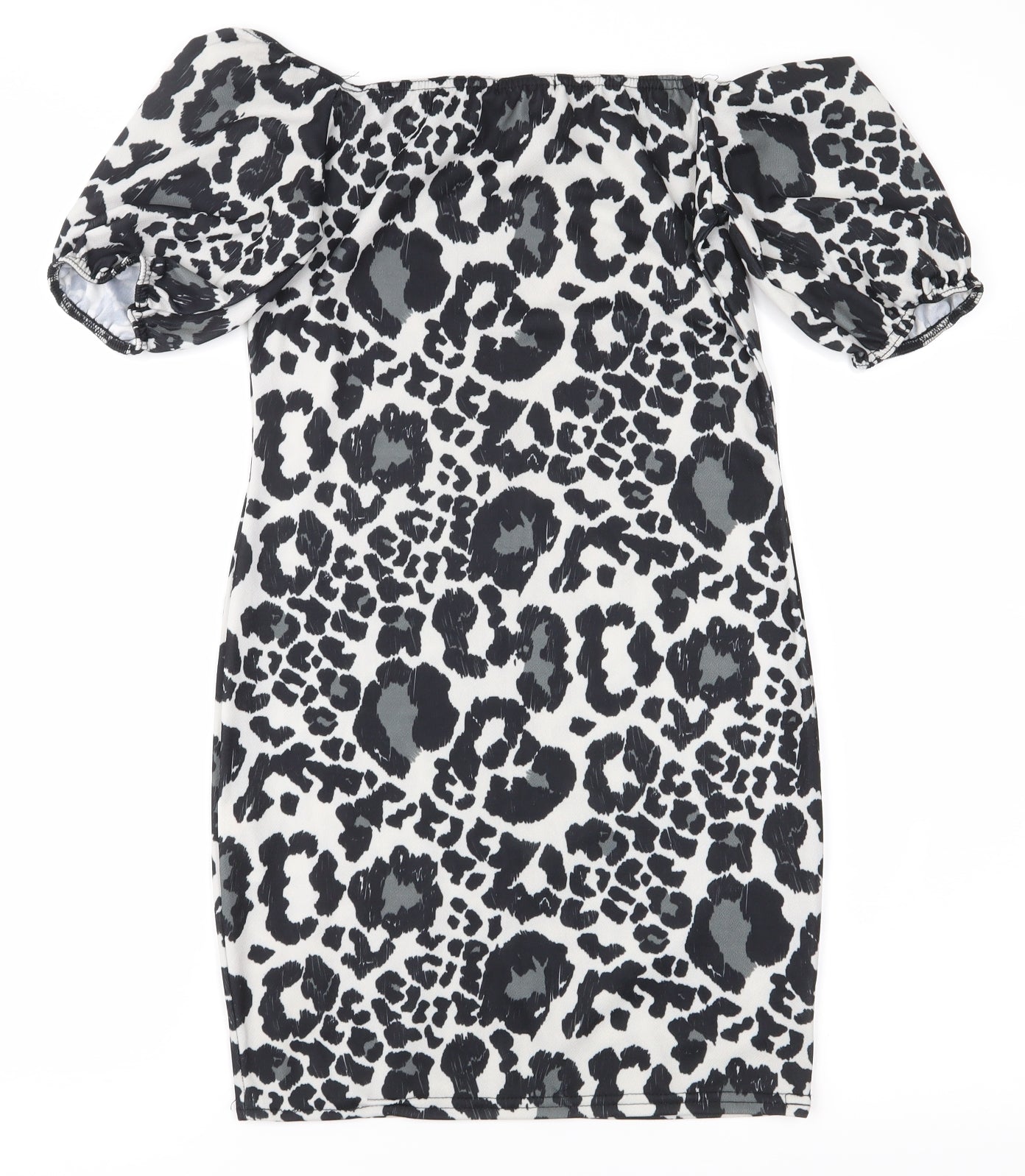 Boohoo Womens Black Animal Print  Bodycon  Size 8