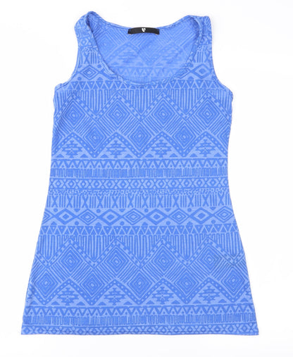 Womens UK Size 8 V by Very Blue Basic Tank