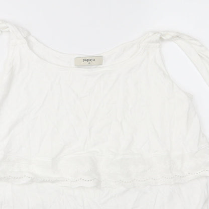 Papaya Womens White   Basic Tank Size 10