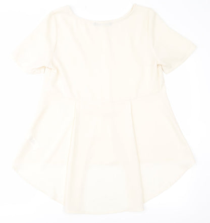 Womens UK Size 10 Love Label Ivory Basic Blouse