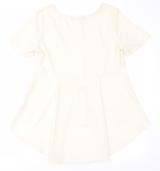 Womens UK Size 10 Love Label Ivory Basic Blouse