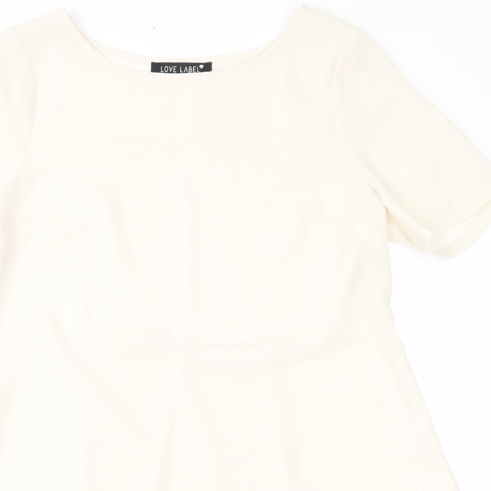 Womens UK Size 10 Love Label Ivory Basic Blouse