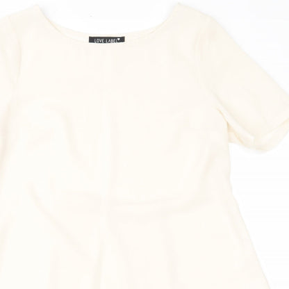Womens UK Size 10 Love Label Ivory Basic Blouse