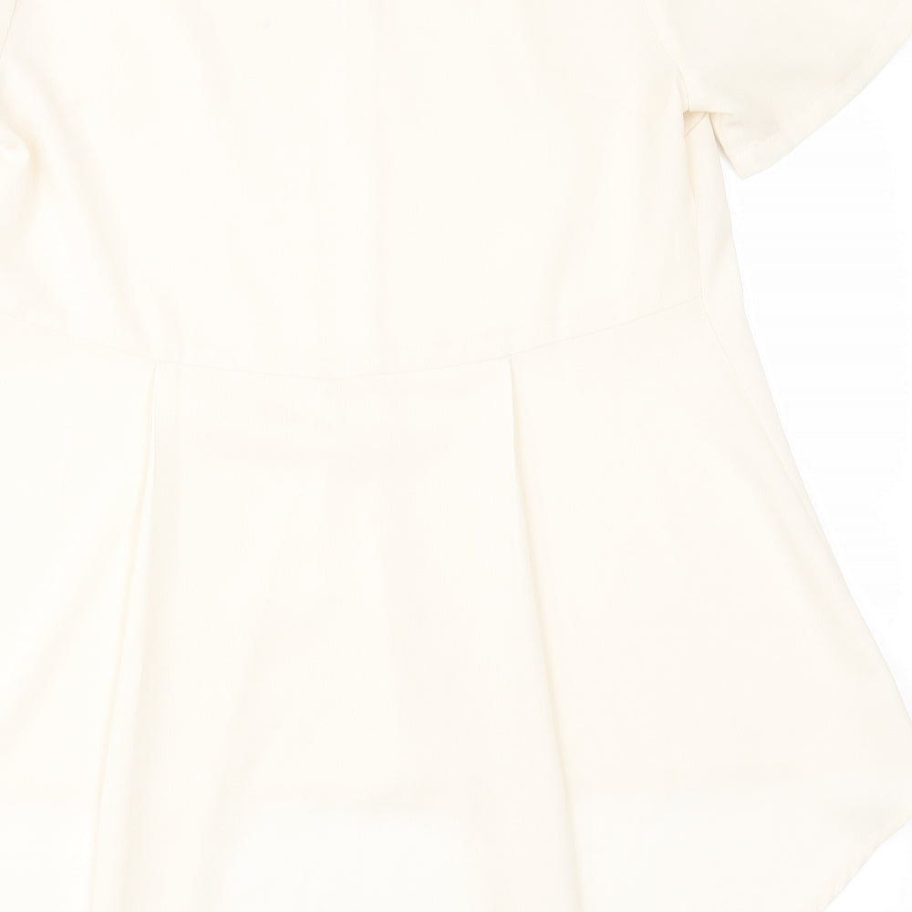 Womens UK Size 10 Love Label Ivory Basic Blouse