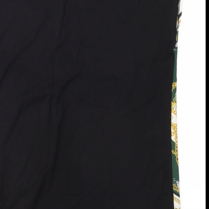 Papaya Womens Black Colourblock  Basic T-Shirt Size 10