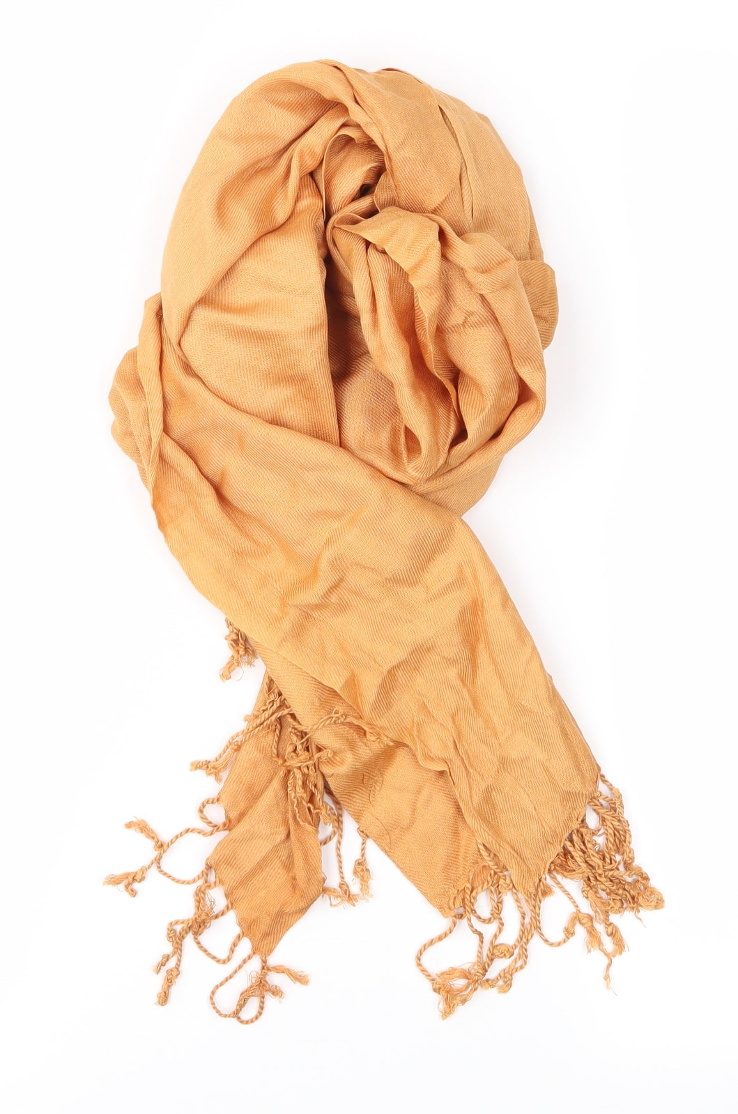 Front view of Preworn unisex orange scarf