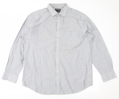 Mens UK Size 48 Debehams Grey  Button-Up Long Sleeve Casual Shirt