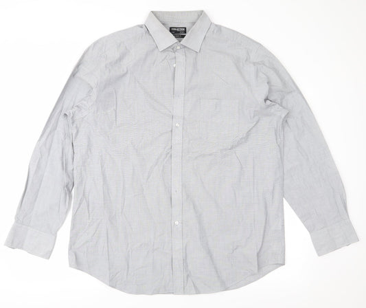 Mens UK Size 48 Debehams Grey  Button-Up Long Sleeve Casual Shirt