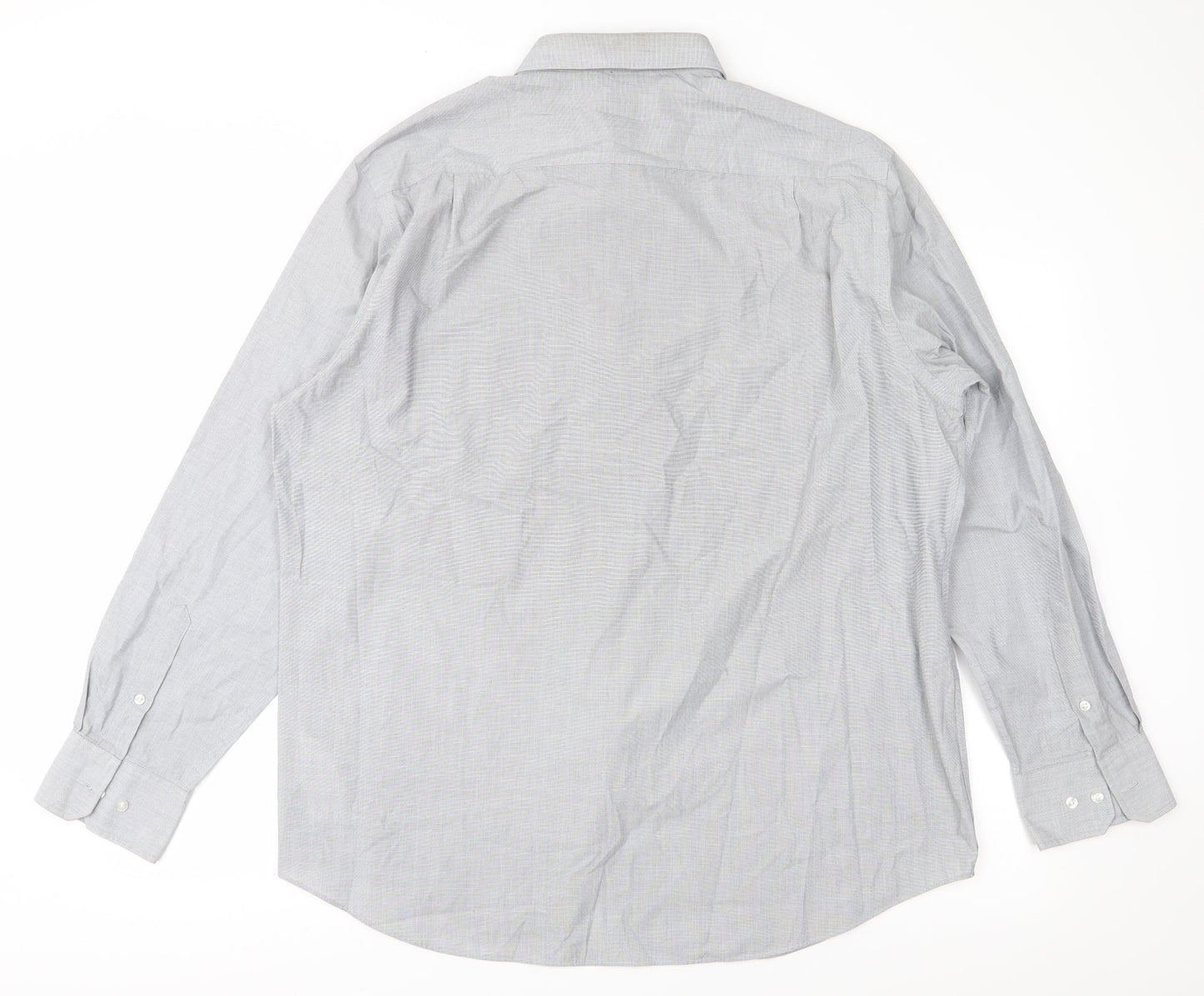 Mens UK Size 48 Debehams Grey  Button-Up Long Sleeve Casual Shirt