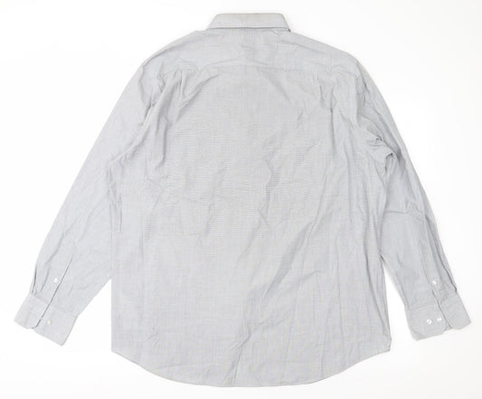 Mens UK Size 48 Debehams Grey  Button-Up Long Sleeve Casual Shirt