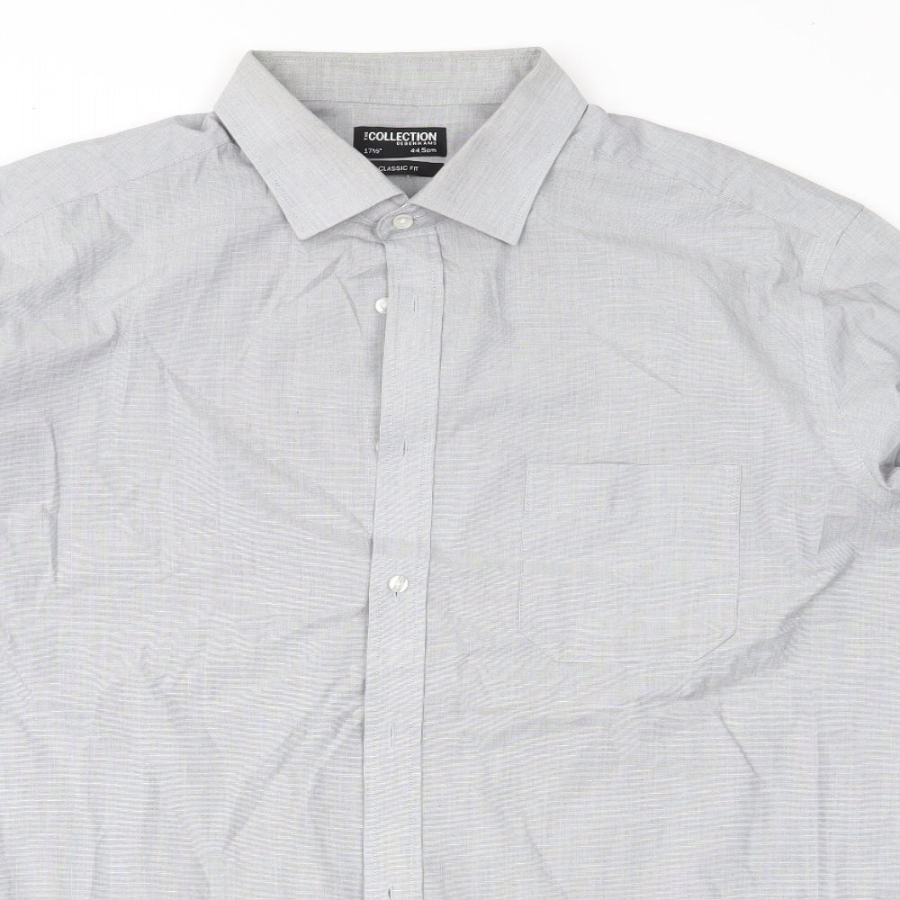 Mens UK Size 48 Debehams Grey  Button-Up Long Sleeve Casual Shirt