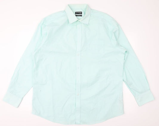 Mens UK Size 44 Debenhams Green  Button-Up Long Sleeve Casual Shirt