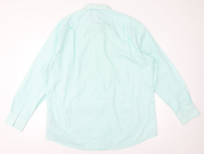 Mens UK Size 44 Debenhams Green  Button-Up Long Sleeve Casual Shirt