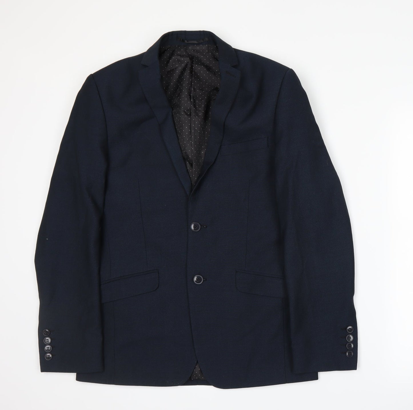 Mens UK Size S Limehaus Regular Blue Suit Jacket