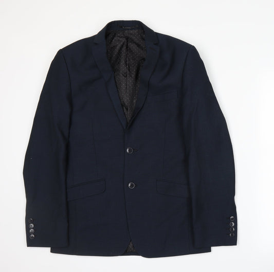 Mens UK Size S Limehaus Regular Blue Suit Jacket