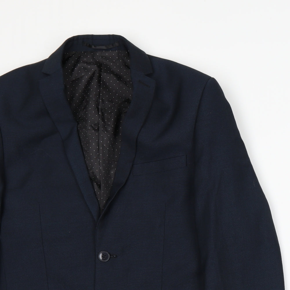 Mens UK Size S Limehaus Regular Blue Suit Jacket