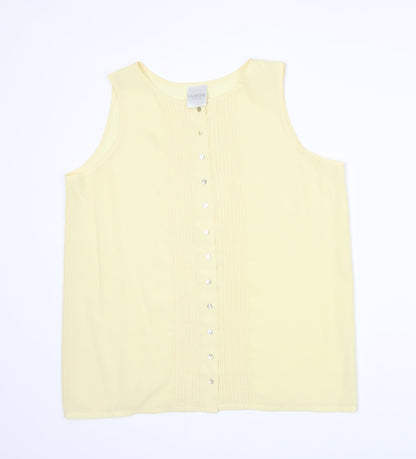 Womens UK Size 14 Classic Yellow Basic Blouse
