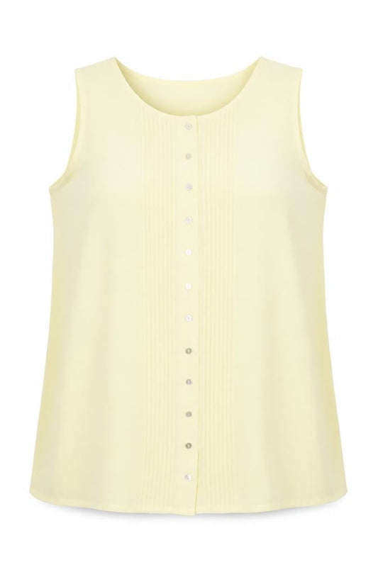 Womens UK Size 14 Classic Yellow Basic Blouse