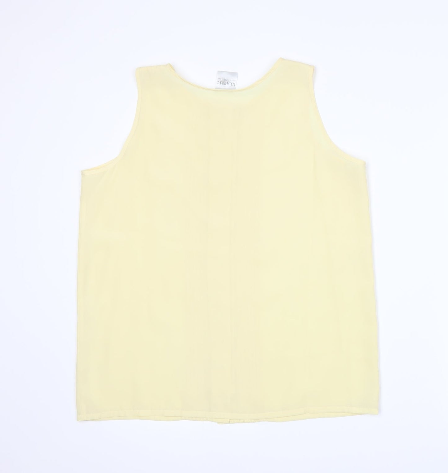 Womens UK Size 14 Classic Yellow Basic Blouse