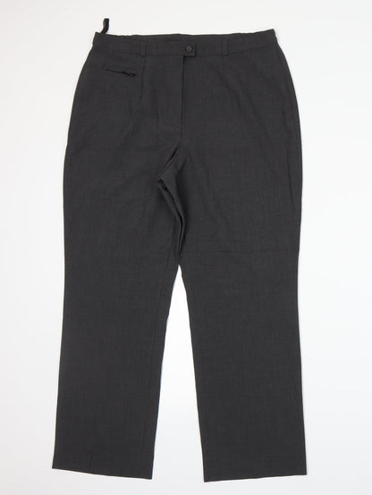 Womens UK Size 14 Marks and Spencer Regular Fit  Grey Trousers