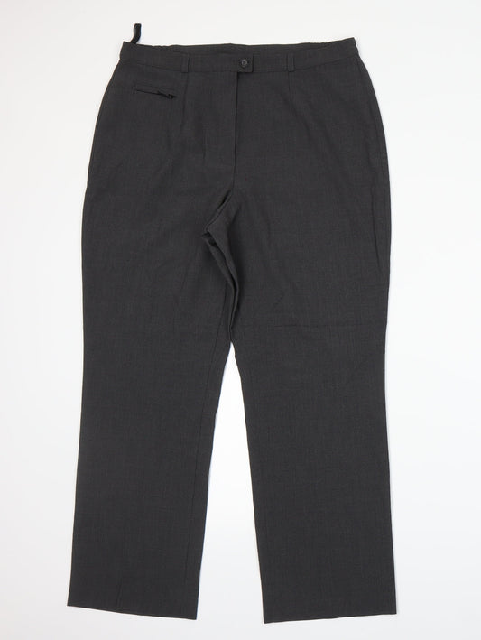 Womens UK Size 14 Marks and Spencer Regular Fit  Grey Trousers
