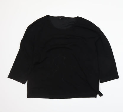 Womens UK Size S Rachel Zoe Black Basic T-Shirt