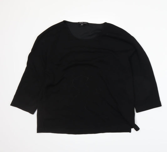 Womens UK Size S Rachel Zoe Black Basic T-Shirt