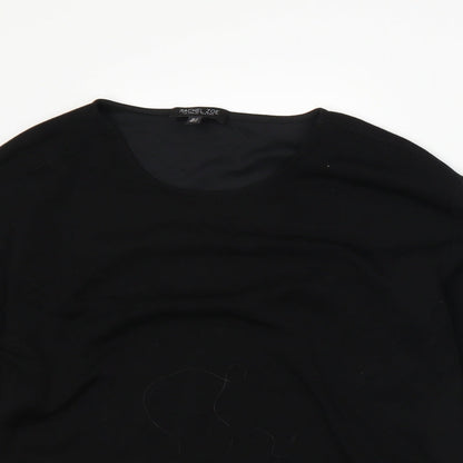Womens UK Size S Rachel Zoe Black Basic T-Shirt