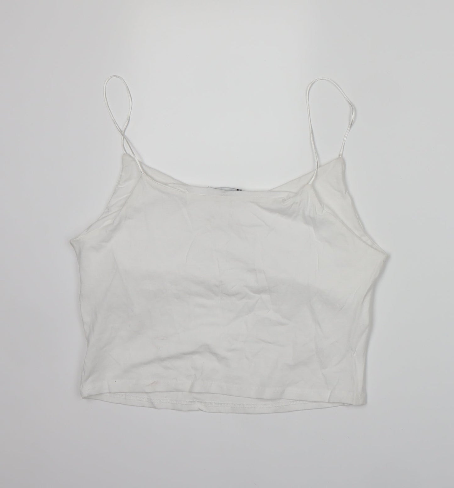 Womens UK Size 16 New Look White Cropped T-Shirt