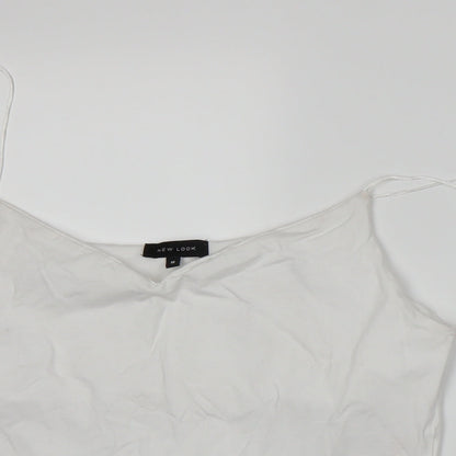 Womens UK Size 16 New Look White Cropped T-Shirt