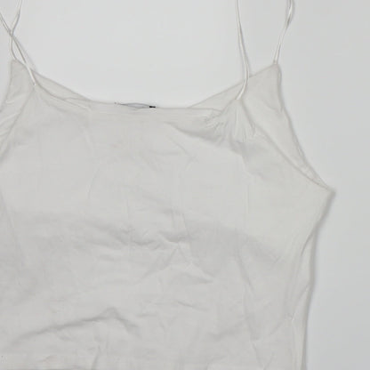 Womens UK Size 16 New Look White Cropped T-Shirt