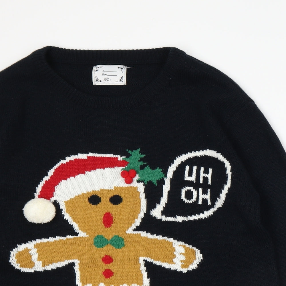 Preworn Mens Blue  Knit Pullover Jumper Size M