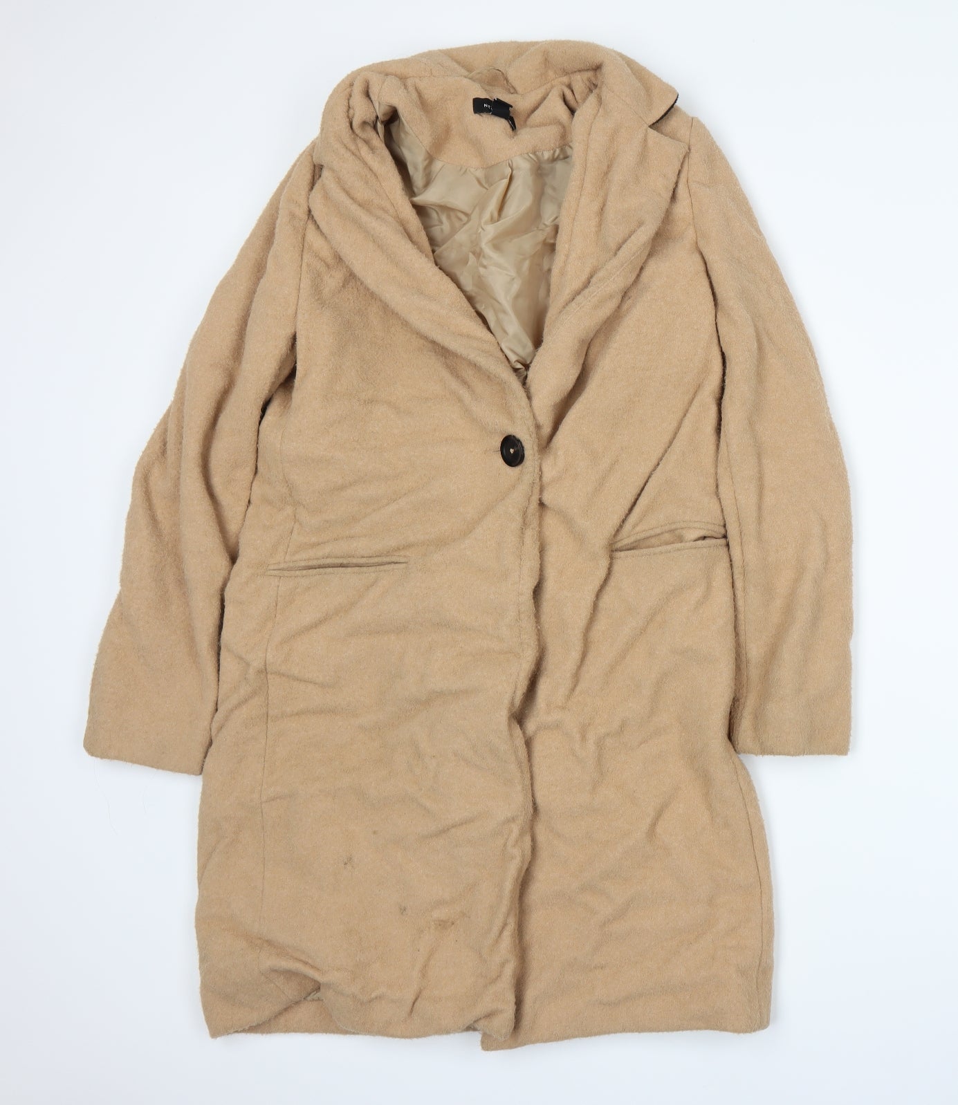 New Look Womens Beige   Overcoat Coat Size 10