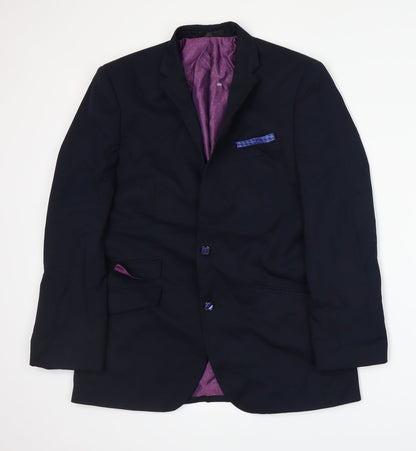 Mens UK Size L Greenwoods Regular Blue Suit Jacket