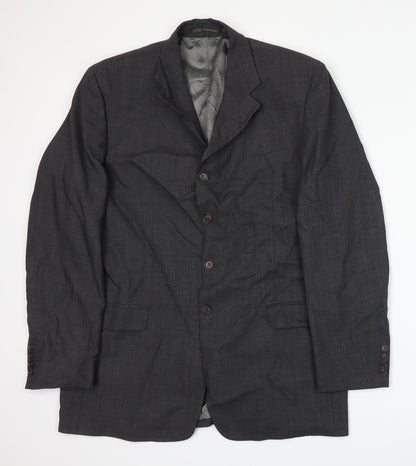 Mens UK Size L Blazer Regular Grey Suit Jacket