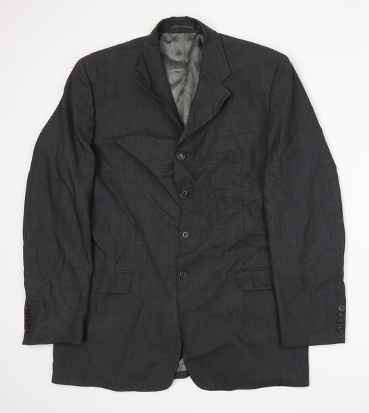 Mens UK Size L Blazer Regular Grey Suit Jacket