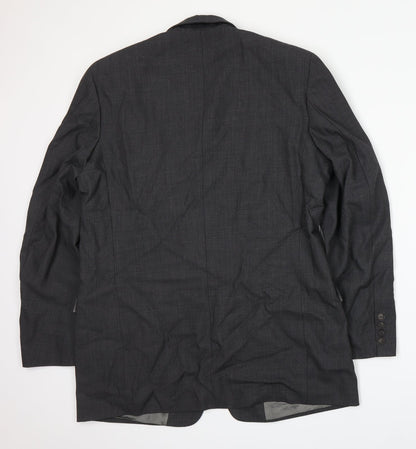 Mens UK Size L Blazer Regular Grey Suit Jacket