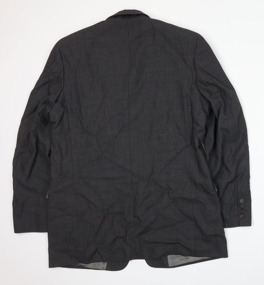 Mens UK Size L Blazer Regular Grey Suit Jacket