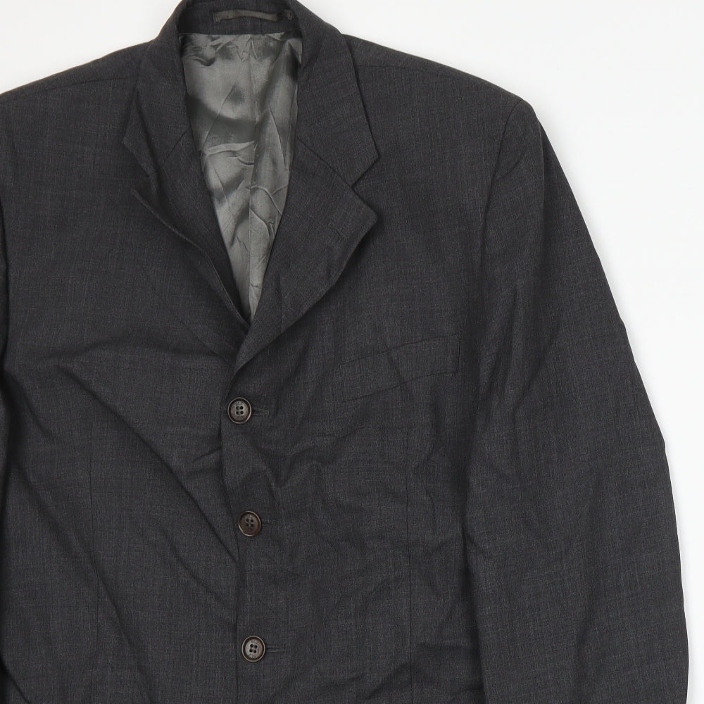 Mens UK Size L Blazer Regular Grey Suit Jacket