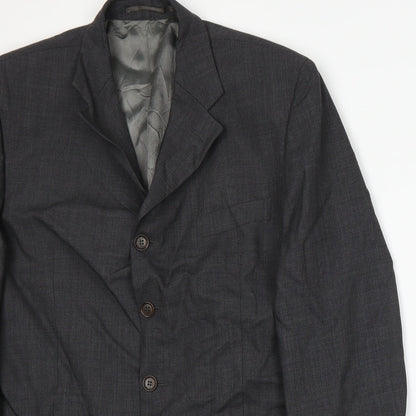 Mens UK Size L Blazer Regular Grey Suit Jacket