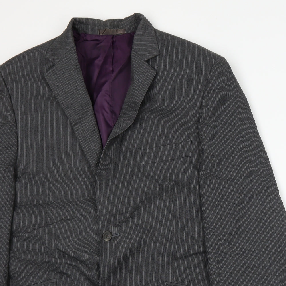 Mens UK Size L George Regular Grey Suit Jacket