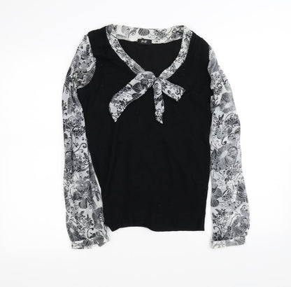 Womens UK Size 8 F&F Black Basic Blouse