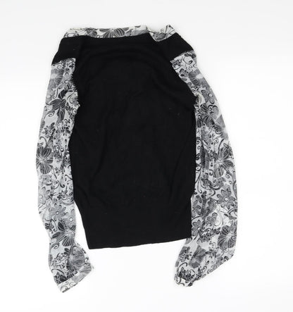 Womens UK Size 8 F&F Black Basic Blouse