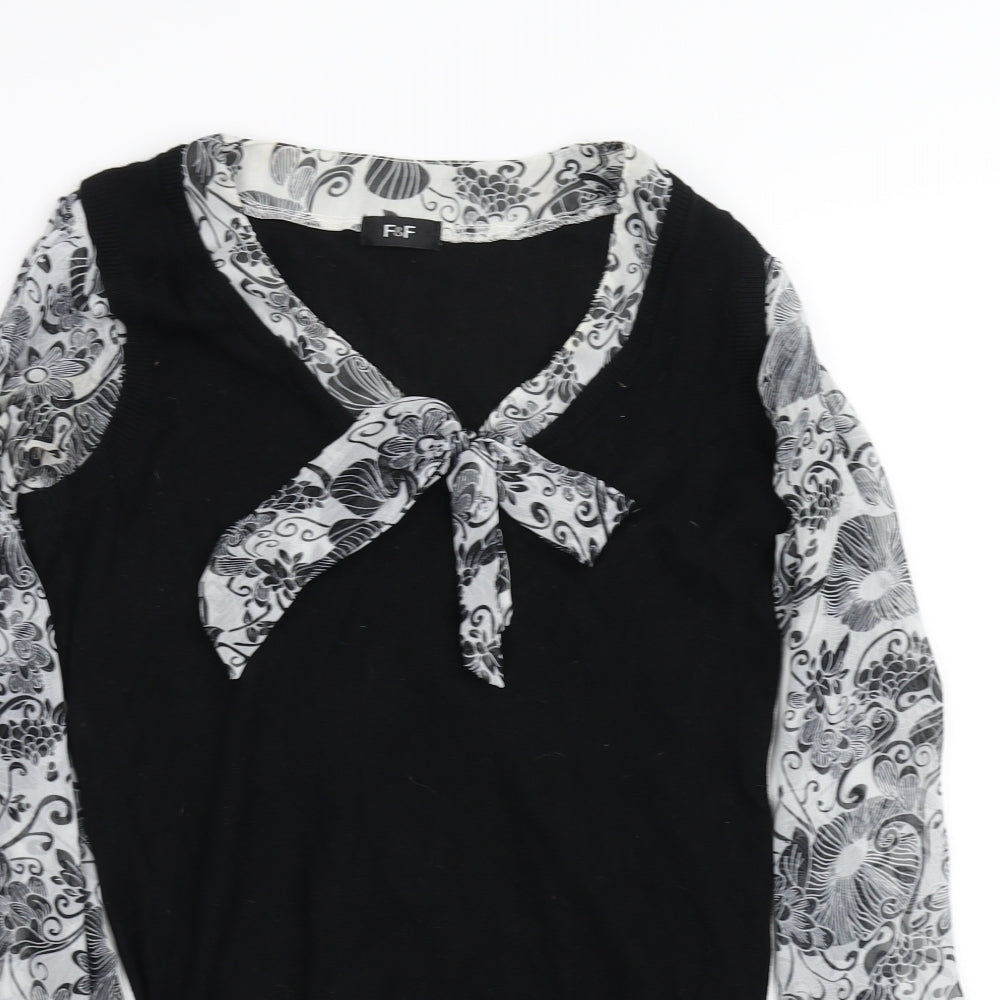 Womens UK Size 8 F&F Black Basic Blouse