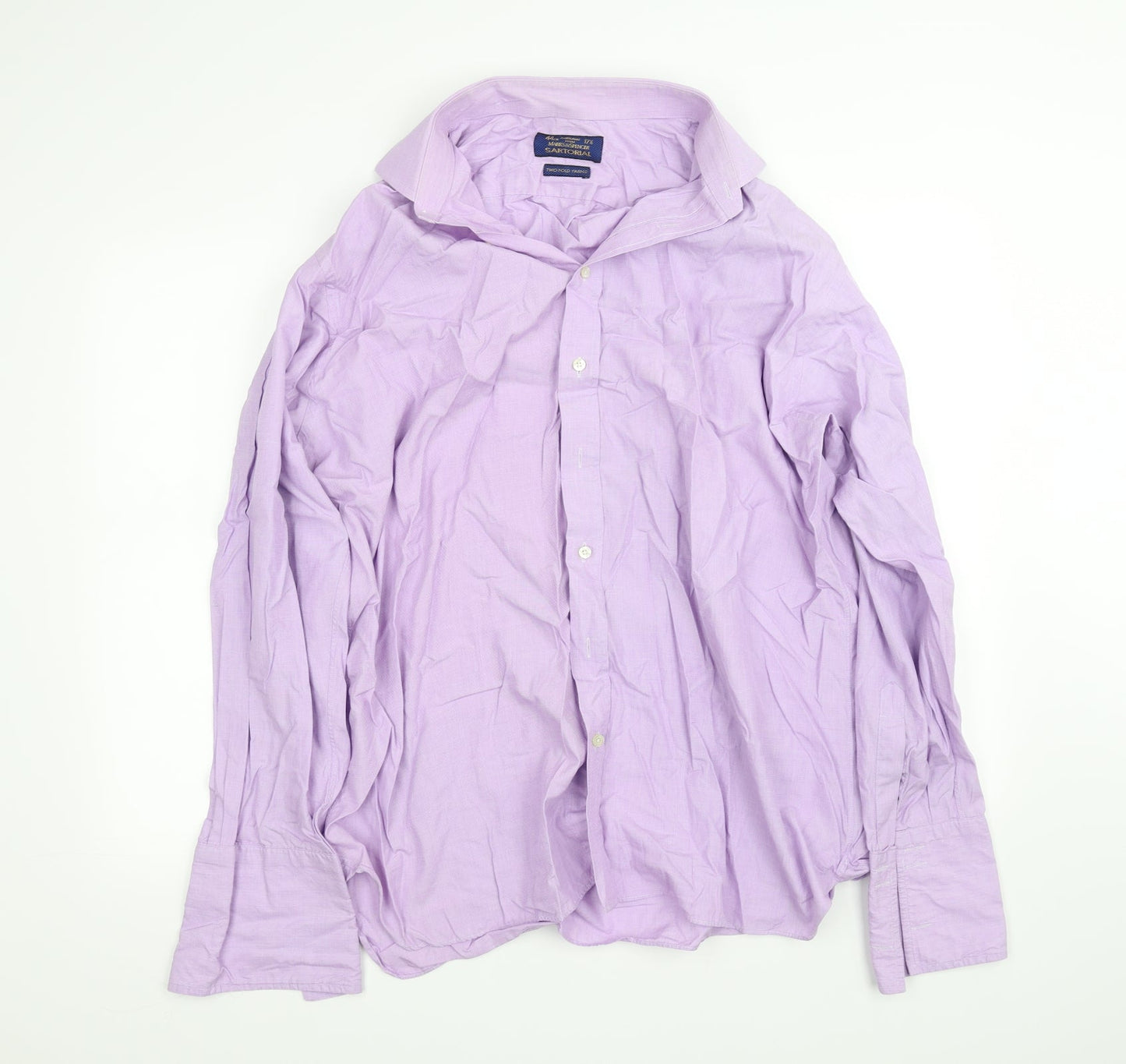 Sartorial Mens Purple    Button-Up Size 17